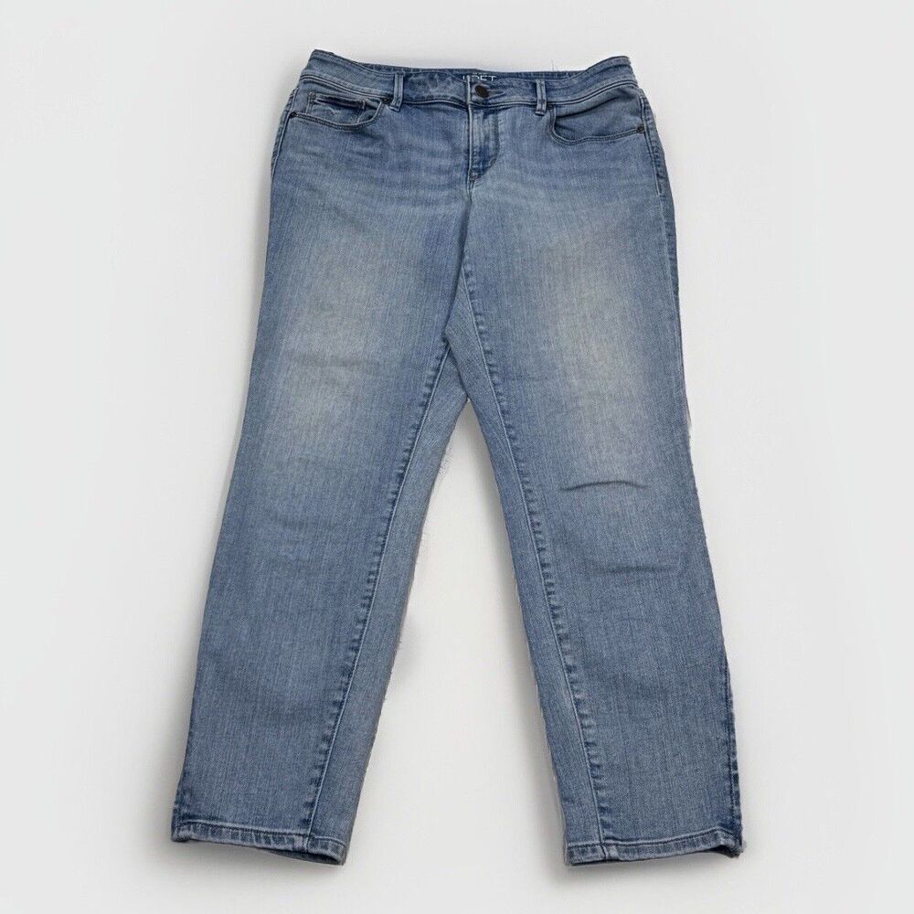 Loft Jeans Womens 29/8 Curvy Skinny Zip Ankle Blue Denim Measures 30 x 25